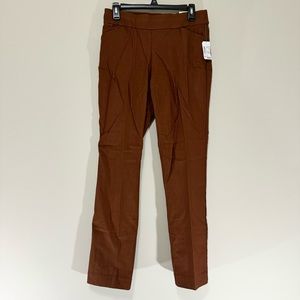 NWT Christopher and Banks Straight Leg Shaped For Midrise Brown Pants Size 4